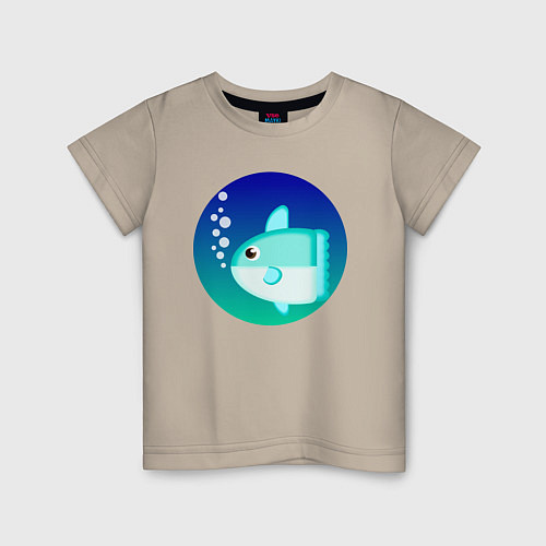 Детская футболка Луна-рыба / Миндальный – фото 1