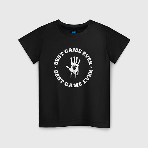 Детская футболка Символ Death Stranding и круглая надпись best game / Черный – фото 1