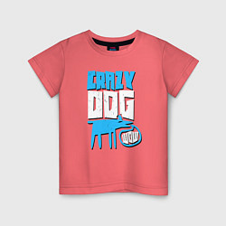 Футболка хлопковая детская Гавкающая собака, цвет: коралловый