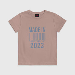 Футболка хлопковая детская Made in 2023, цвет: пыльно-розовый