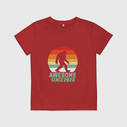 Футболка хлопковая детская Awesome since 2023, цвет: красный