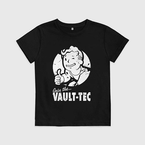 Детская футболка Vault boy - join the vault tec / Черный – фото 1
