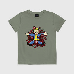 Футболка хлопковая детская Vault boy caps, цвет: авокадо