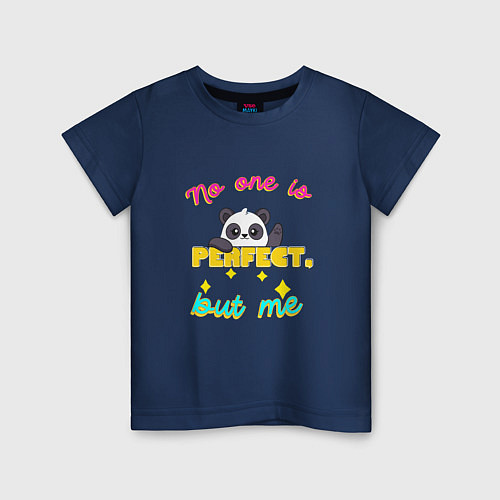 Детская футболка Панда - совершенство / Тёмно-синий – фото 1