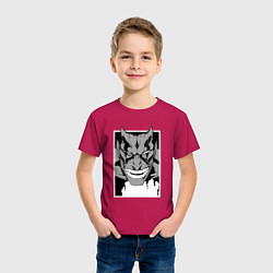 Футболка хлопковая детская Zaraki Kenpachi black and white, цвет: маджента — фото 2