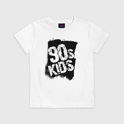 Футболка хлопковая детская Дети девяностых, цвет: белый