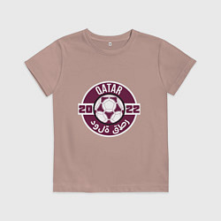 Футболка хлопковая детская Катар 2022, цвет: пыльно-розовый