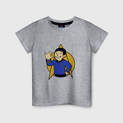 Футболка хлопковая детская Spoke - vault boy, цвет: меланж