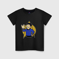 Футболка хлопковая детская Spoke - vault boy, цвет: черный