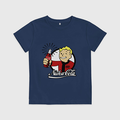 Детская футболка Vault boy - nuka cola / Тёмно-синий – фото 1
