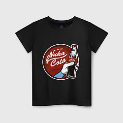 Футболка хлопковая детская Nuka cola sticker, цвет: черный