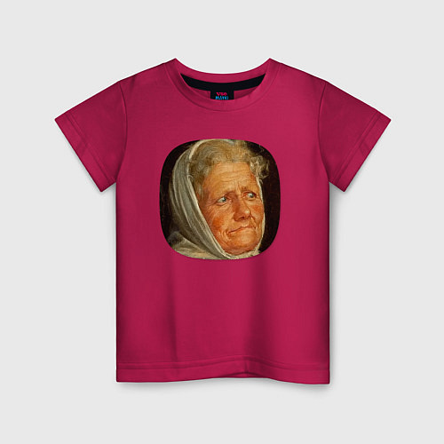 Детская футболка Картина ренессанса - бабушка в шоке / Маджента – фото 1