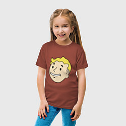 Футболка хлопковая детская Vault boy head, цвет: кирпичный — фото 2