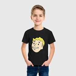 Футболка хлопковая детская Vault boy head, цвет: черный — фото 2