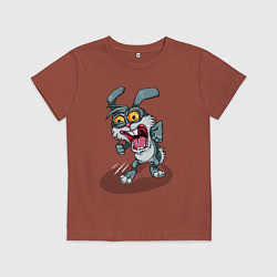Футболка хлопковая детская Безумный кролик, цвет: кирпичный