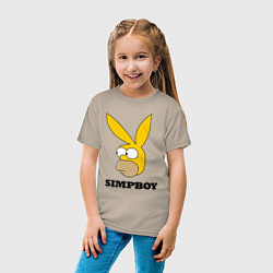 Футболка хлопковая детская Simpboy - rabbit Homer, цвет: миндальный — фото 2