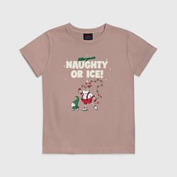 Футболка хлопковая детская Naughty or ice, цвет: пыльно-розовый