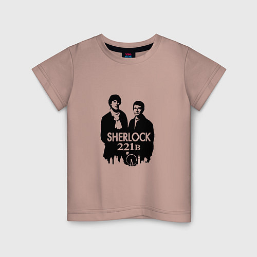Детская футболка Sherlock 221B / Пыльно-розовый – фото 1