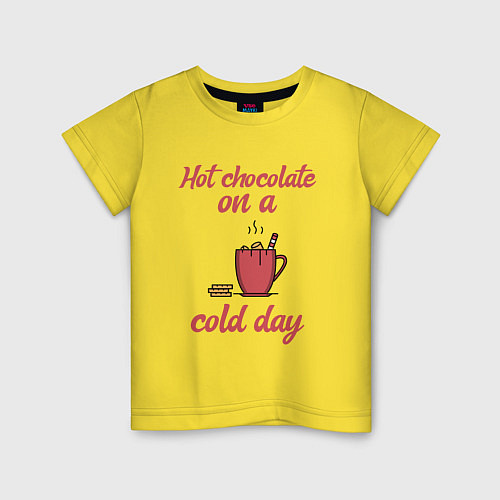 Детская футболка Горячий шоколад в холодный день / Желтый – фото 1