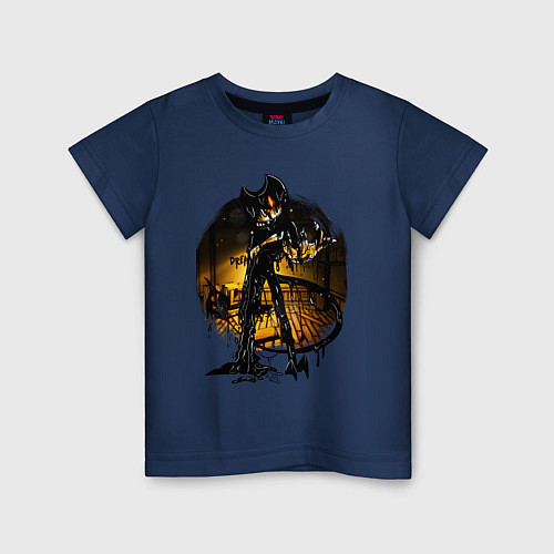Детская футболка Бенди демон / Тёмно-синий – фото 1