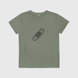 Футболка хлопковая детская Пластырь Im ok, цвет: авокадо