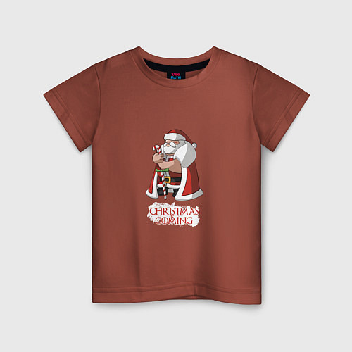 Детская футболка Christmas is coming / Кирпичный – фото 1