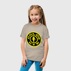 Футболка хлопковая детская Golds GYM, цвет: миндальный — фото 2