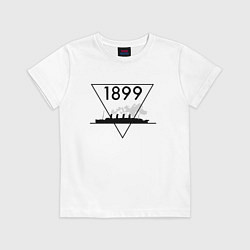 Футболка хлопковая детская 1899 logo, цвет: белый