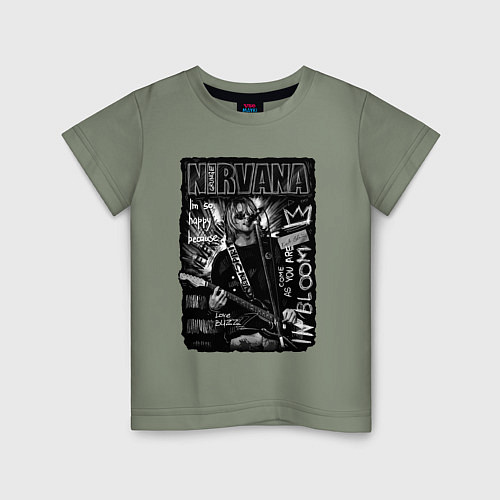 Детская футболка Nirvana grunge 2022 / Авокадо – фото 1