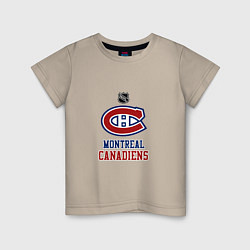 Футболка хлопковая детская Монреаль Канадиенс - НХЛ, цвет: миндальный