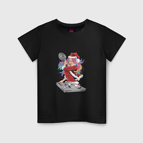 Детская футболка DJ Снегурочка / Черный – фото 1