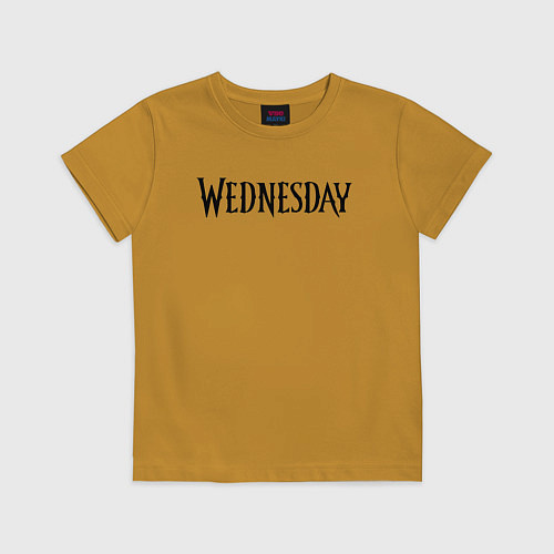 Детская футболка Logo black Wednesday / Горчичный – фото 1