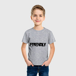 Футболка хлопковая детская DayZ: Im friendly, цвет: меланж — фото 2