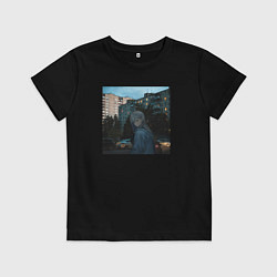 Футболка хлопковая детская Аниме ирл - хрущевки, цвет: черный