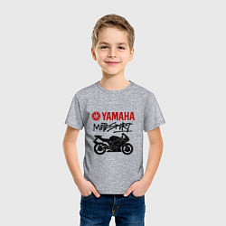 Футболка хлопковая детская Yamaha - motorsport, цвет: меланж — фото 2
