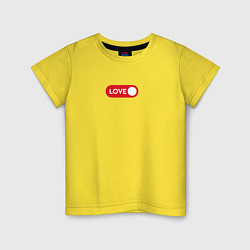 Футболка хлопковая детская Love on, цвет: желтый