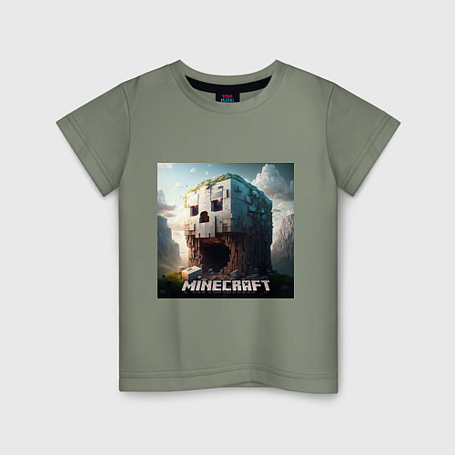 Детская футболка Жуткая пещера Minecraft / Авокадо – фото 1