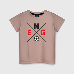 Футболка хлопковая детская Team England, цвет: пыльно-розовый