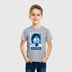 Футболка хлопковая детская Dios Maradona, цвет: меланж — фото 2
