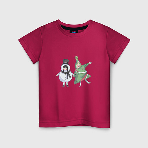 Детская футболка Вэнди и Энид - новогоднее настроение / Маджента – фото 1