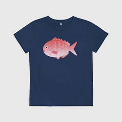 Футболка хлопковая детская Красный морской лещ, цвет: тёмно-синий