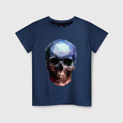 Детская футболка Череп-симуляция / Тёмно-синий – фото 1