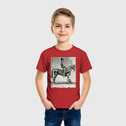Футболка хлопковая детская Конный гренадер, цвет: красный — фото 2