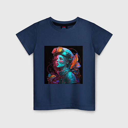 Детская футболка Девушка с воображением / Тёмно-синий – фото 1