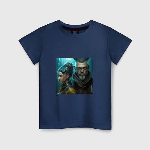 Детская футболка Киберпанк Одиссея / Тёмно-синий – фото 1