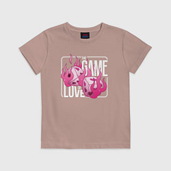 Футболка хлопковая детская The game of love, цвет: пыльно-розовый