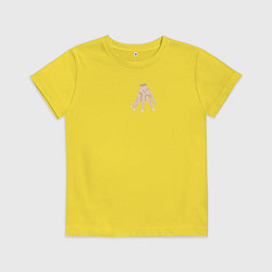 Футболка хлопковая детская Рука зомби, вещь семейки Аддамс, цвет: желтый