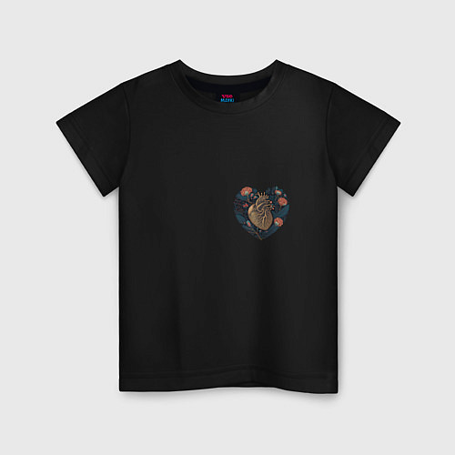 Детская футболка Сердце самуая / Черный – фото 1