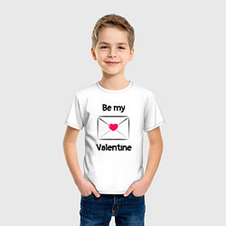 Футболка хлопковая детская Be my valentine - валентинка, цвет: белый — фото 2