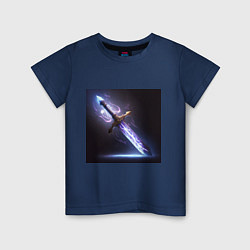 Футболка хлопковая детская Молненосный меч, цвет: тёмно-синий